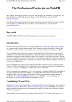 The professional doctorate on WebCD