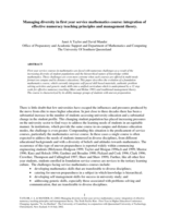 Managing diversity in first year service mathematics course: integration of effective numeracy teaching principles and management theory