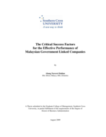 The critical success factors for the effective performance of Malaysian government linked companies