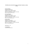 The different variables that affect older males' and females' intentions to continue working