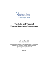 The roles and values of personal knowledge management