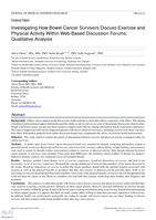 Investigating how bowel cancer survivors discuss exercise and physical activity within web-based discussion forums: Qualitative analysis
