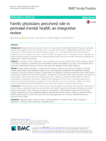 Family physicians perceived role in perinatal mental health: an integrative review