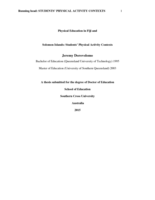 Physical education in Fiji and Solomon Islands : students' physical activity contexts