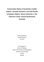 Conservation status of Australian snubfin dolphin, Orcaella heinsohni, and Indo-Pacific humpback dolphin, Sousa chinensis, in the Capricorn Coast, Central Queensland, Australia