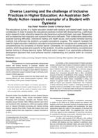 Diverse Learning and the Challenge of Inclusive Practices in Higher Education: An Australian Self- Study Action Research Exemplar of a Student with Dyslexia