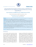 The Association between Socio-economic Context at Individual and Neighbourhood Levels, Wellbeing and Lifestyle Behaviours of Young Iranian Women
