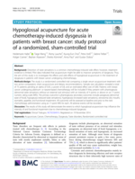 Hypoglossal acupuncture for acute chemotherapy-induced dysgeusia in patients with breast cancer: study protocol of a randomized, sham-controlled trial