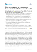 Health Behavior Change and Complementary Medicine Use: National Health Interview Survey 2012