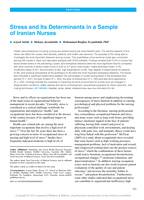 Stress and its determinants in a sample of Iranian nurses