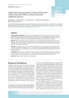 Career Anchors Assessment: A Survey of Personnel of Vice-chancellor Offices in Shiraz University of Medical Sciences