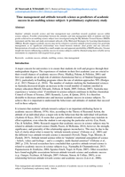 Time management and attitude towards science as predictors of academic success in an enabling science subject: a preliminary exploratory study