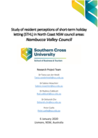 Study of resident perceptions of short-term holiday letting (STHL) in North Coast NSW council areas: Nambucca Valley Council