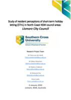 Study of resident perceptions of short-term holiday letting (STHL) in North Coast NSW council areas: Lismore City Council