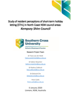 Study of resident perceptions of short-term holiday letting (STHL) in North Coast NSW council areas: Kempsey Shire Council