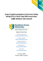 Study of resident perceptions of short-term holiday letting (STHL) in North Coast NSW council areas: Coffs Harbour City Council