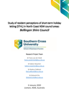 Study of resident perceptions of short-term holiday letting (STHL) in North Coast NSW council areas: Bellingen Shire Council