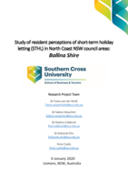 Study of resident perceptions of short-term holiday letting (STHL) in North Coast NSW council areas: Ballina Shire