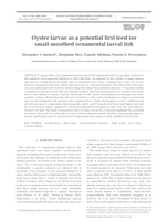 Oyster larvae as a potential first feed for small-mouthed ornamental larval fish