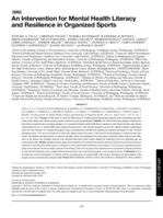An Intervention for Mental Health Literacy and Resilience in Organized Sports