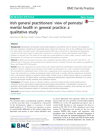 Irish general practitioners' view of perinatal mental health in general practice: a qualitative study