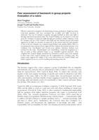 Peer assessment of teamwork in group projects: Evaluation of a rubric