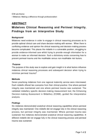 Midwives Clinical Reasoning and Perineal Integrity. Findings from an Interpretive Study