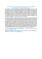 Transforming Clinical Practice through an on-line Clinical Decision-Making learning package