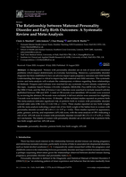 The Relationship between Maternal Personality Disorder and Early Birth Outcomes: A Systematic Review and Meta-Analysis