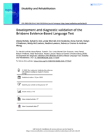 Development and diagnostic validation of the Brisbane Evidence-Based Language Test