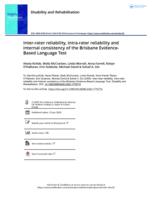 Inter-rater reliability, intra-rater reliability and internal consistency of the Brisbane Evidence-Based Language Test