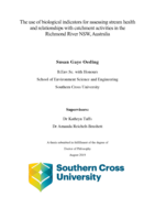 The use of biological indicators for assessing stream health and relationships with catchment activities in the Richmond River NSW, Australia