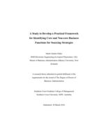 A study to develop a practical framework for identifying core and non core business functions for sourcing strategies