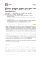Reliability of the Polar Vantage M Sports Watch when measuring heart rate at different treadmill exercise intensities