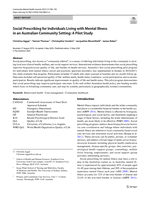 Social Prescribing for Individuals Living with Mental Illness in an Australian Community Setting: A Pilot Study