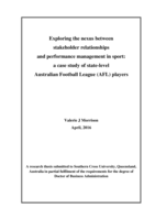 Exploring the nexus between stakeholder relationships and performance management in sport: a case study of state-level Australian Football League (AFL) players