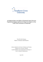An empirical study on the effects of emotional labour, perceived organisational support and perceived supervisor support on tour guides' role performance in Hong Kong