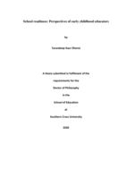 School readiness : perspectives of early childhood educators