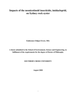 Impacts of the neonicotinoid insecticide, imidacloprid, on Sydney rock oyster