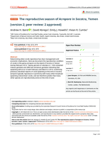 The reproductive season of Acropora in Socotra, Yemen [version 2; peer review: 2 approved]