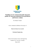 Modelling of a low emission thermally integrated gasifier for clean gas production from agricultural and forestry residues