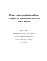 Conservation psychophysiology : a proposal and exploration of a crucial new field of research