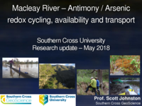 Macleay River – Antimony / Arsenic redox cycling, availability and transport