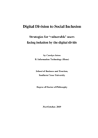 Digital division to social inclusion: strategies for ‘vulnerable’ users facing isolation by the digital divide
