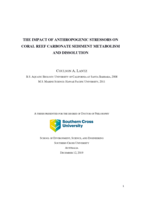 The impact of anthropogenic stressors on coral reef carbonate sediment metabolism and dissolution