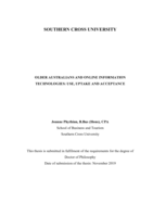 Older Australians and online information technologies : use, uptake and acceptance
