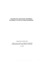 Population size and economic and political performance of local government jurisdictions