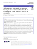 Skills, attitudes and uptake of evidence-based practice: a cross-sectional study of chiropractors in the Swedish Chiropractic Association