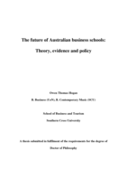 The future of Australian business schools : theory, evidence and policy