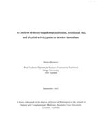 An analysis of dietary supplement utilisation, nutritional risk, and physical activity patterns in older Australians